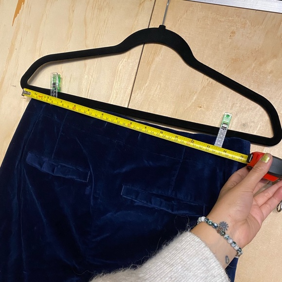 Free People Oxanna Jewel Royal Blue Velvet Flared Pants Size 29 - Picture 13 of 14